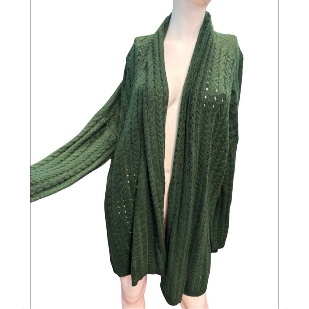 Max Studio Green Open Cardigan Women’s Size 3X NEW WITH TAGS - Picture 3 of 11